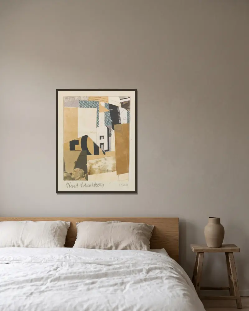 Ohne Titel, Berlin S 03 (Untitled, Berlin S 03) av Kurt Schwitters inramad på en vägg