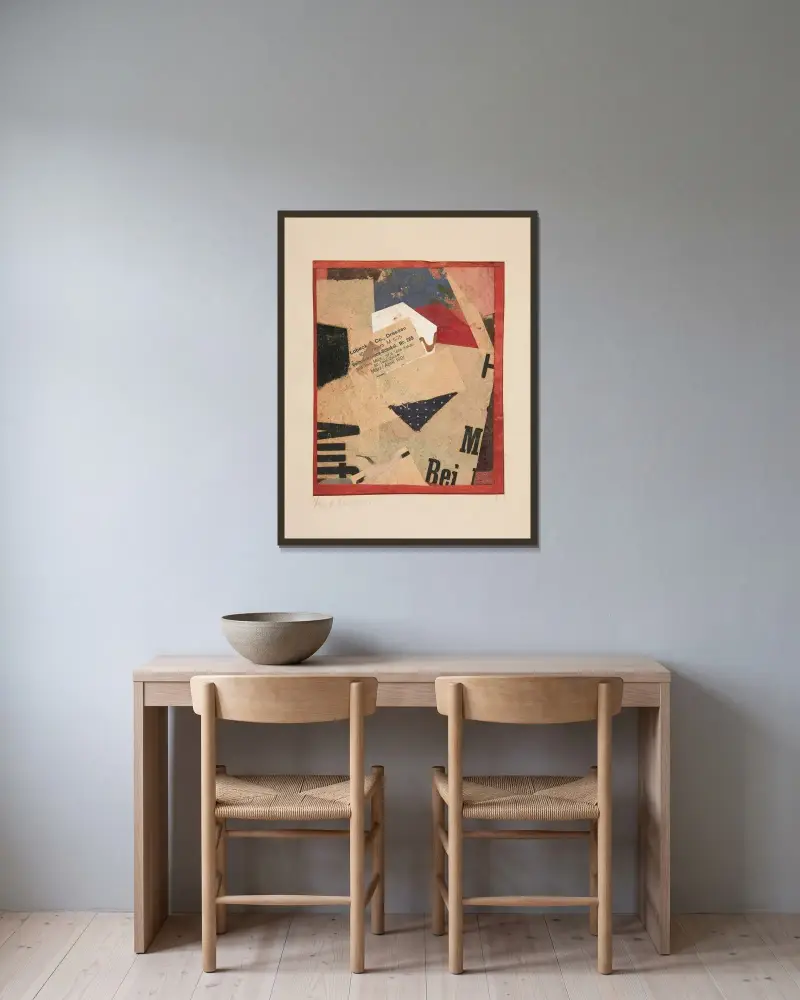Untitled [Lobeck & Co., Dresden] av Kurt Schwitters inramad på en vägg