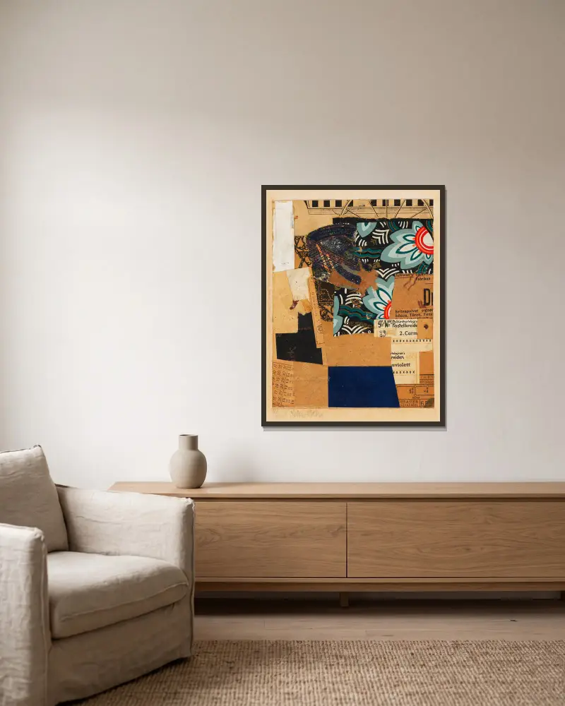 Uviolett von Kurt Schwitters gerahmt an einer Wand