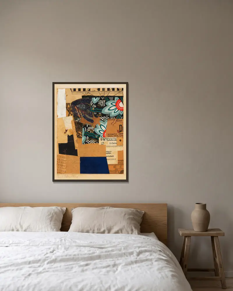Uviolett von Kurt Schwitters gerahmt an einer Wand