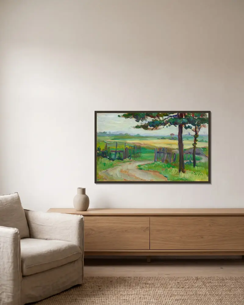 Bort med gallret av Kurt Schwitters inramad på en vägg