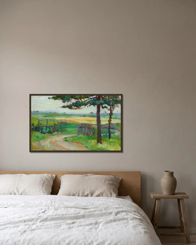 Bort med gallret av Kurt Schwitters inramad på en vägg
