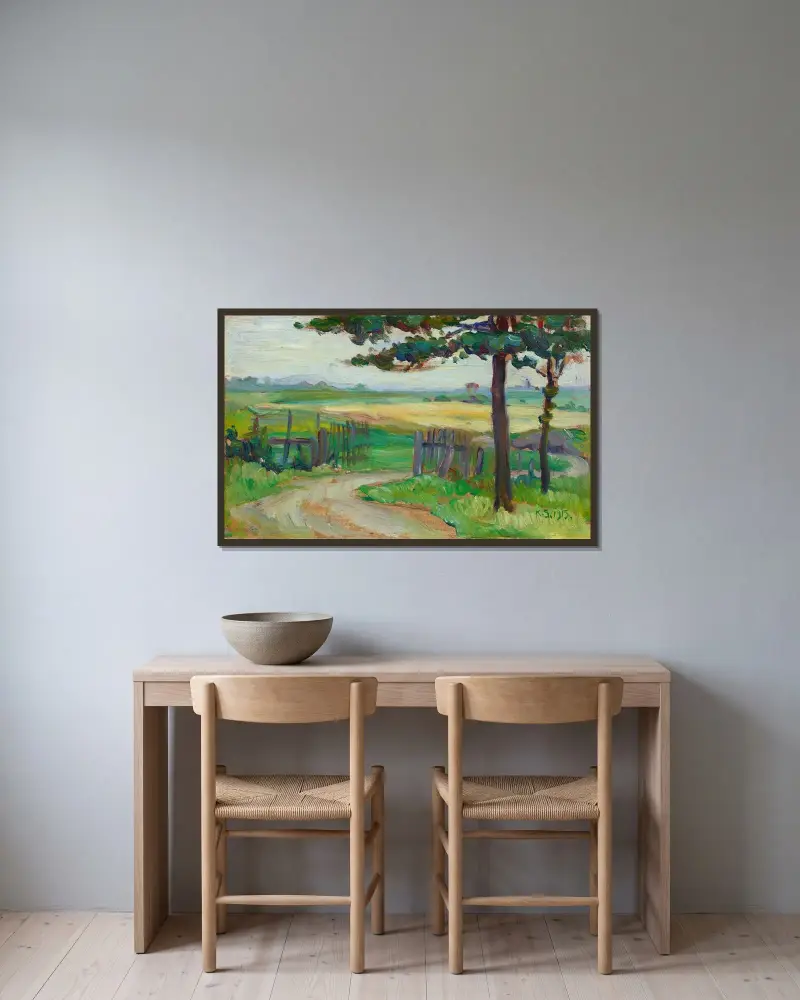 Bort med gallret av Kurt Schwitters inramad på en vägg