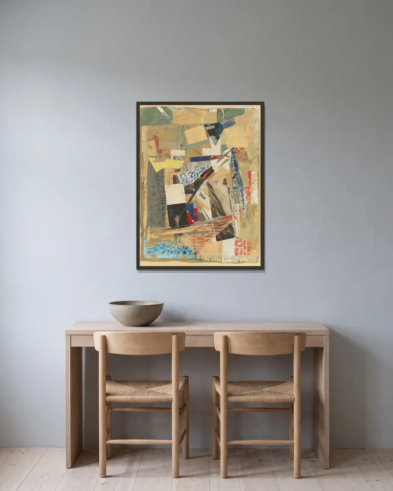 Wie Es Euch Gefällt von Kurt Schwitters gerahmt an einer Wand