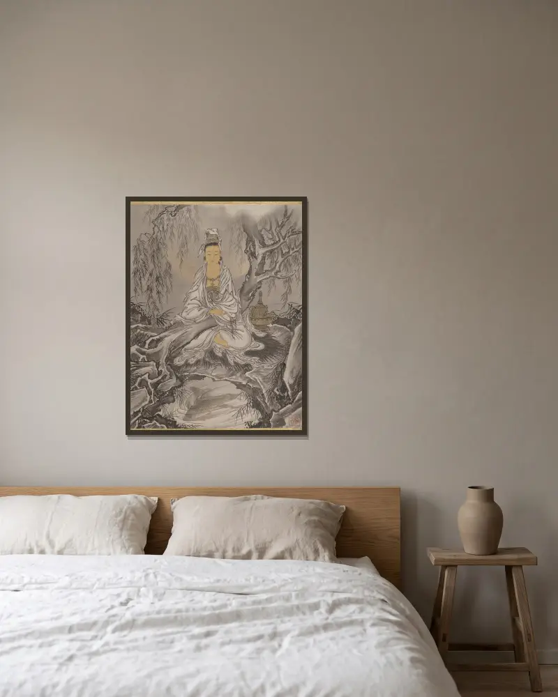 Kannon v bílém rouchu, Kawanabe Kyōsai v rámu na stěně