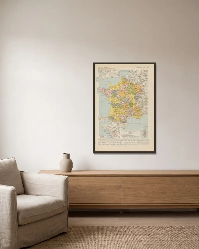 Francja 1790–1795, Paul Vidal de La Blache w ramie na ścianie