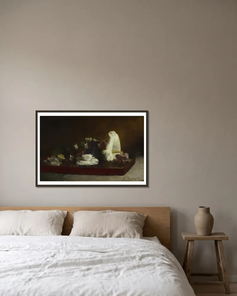Calla Lily von John La Farge gerahmt an einer Wand