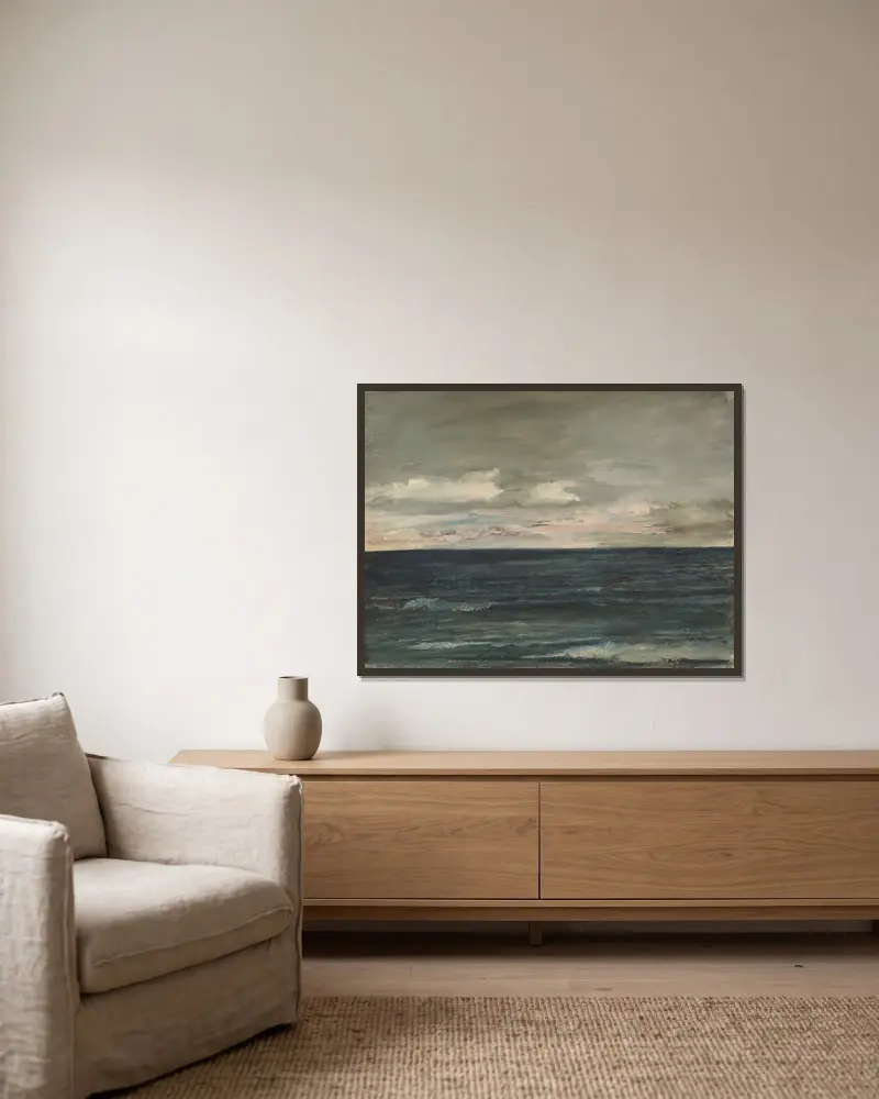 Studie an der Küste von New Jersey von John La Farge gerahmt an einer Wand
