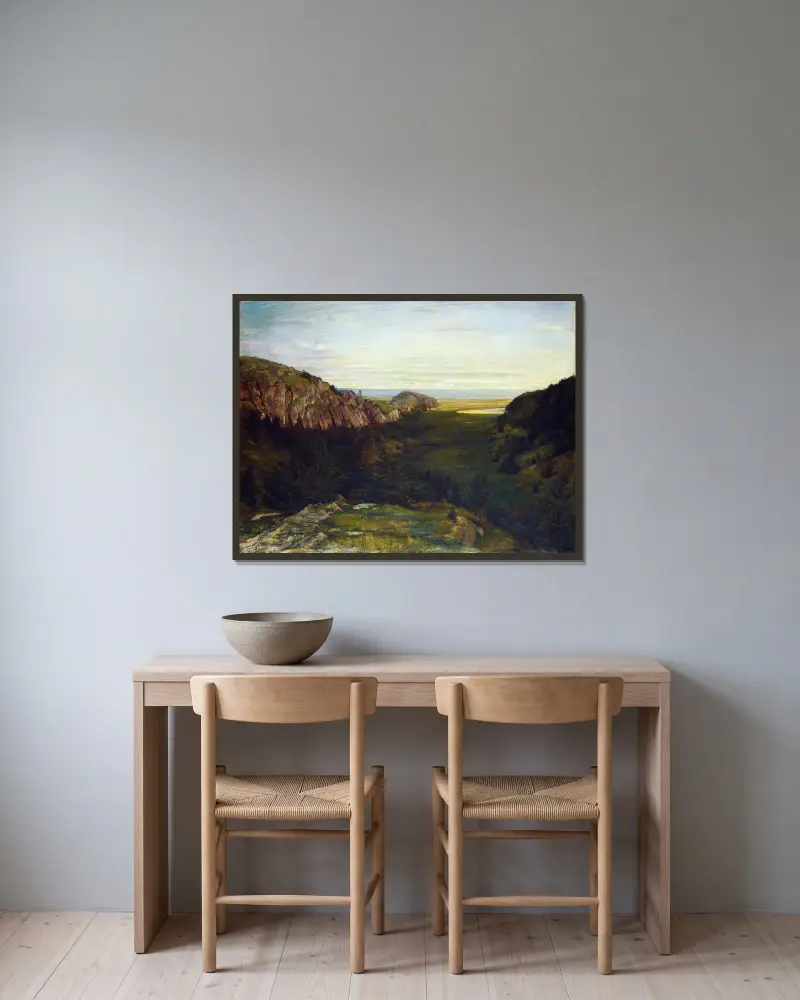 The Last Valley – Paradise Rocks av John La Farge inramad på en vägg
