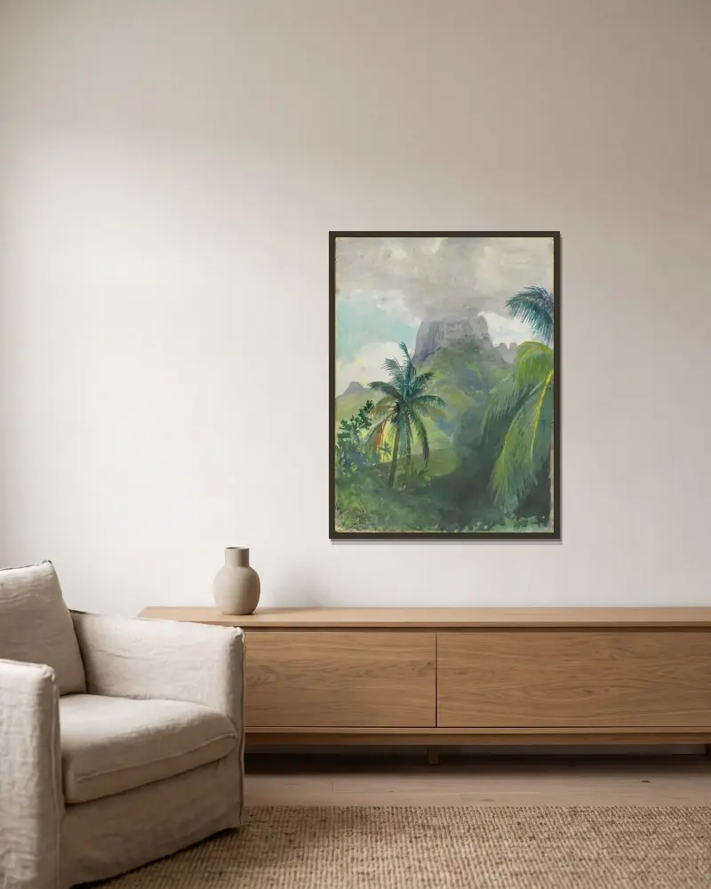 Der Gipfel des Maua Roa. Mittag. Insel Moorea. Gesellschaftsinseln. Uponohu von John La Farge gerahmt an einer Wand