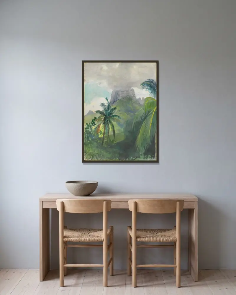 Der Gipfel des Maua Roa. Mittag. Insel Moorea. Gesellschaftsinseln. Uponohu von John La Farge gerahmt an einer Wand