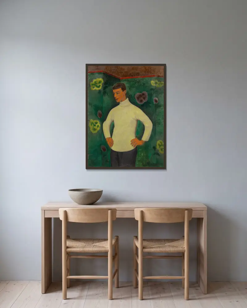Gampert au chandail av Roger de La Fresnaye inramad på en vägg