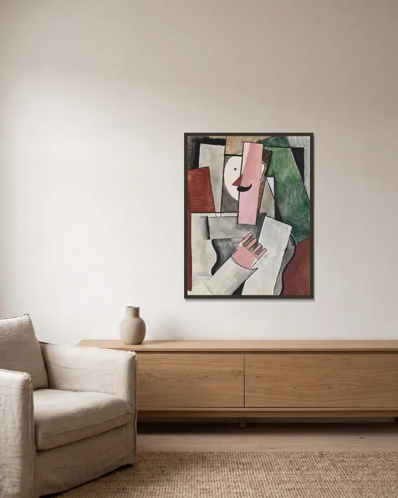 Żołnierz z wąsem, Roger de La Fresnaye w ramie na ścianie