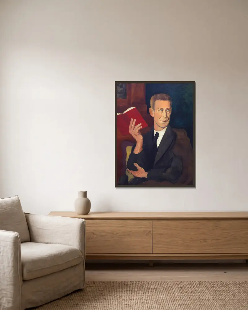 Portrait of Jean-Louis Gampert av Roger de La Fresnaye inramad på en vägg