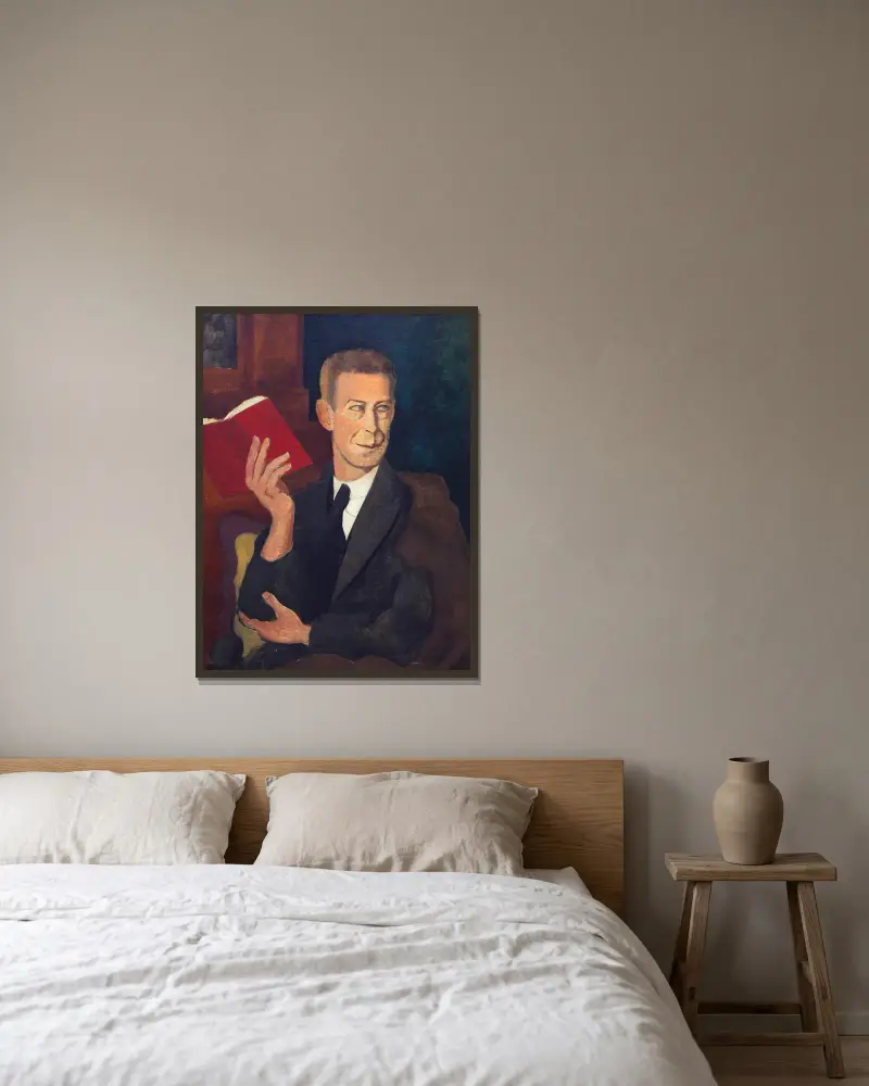 Portrait of Jean-Louis Gampert av Roger de La Fresnaye inramad på en vägg