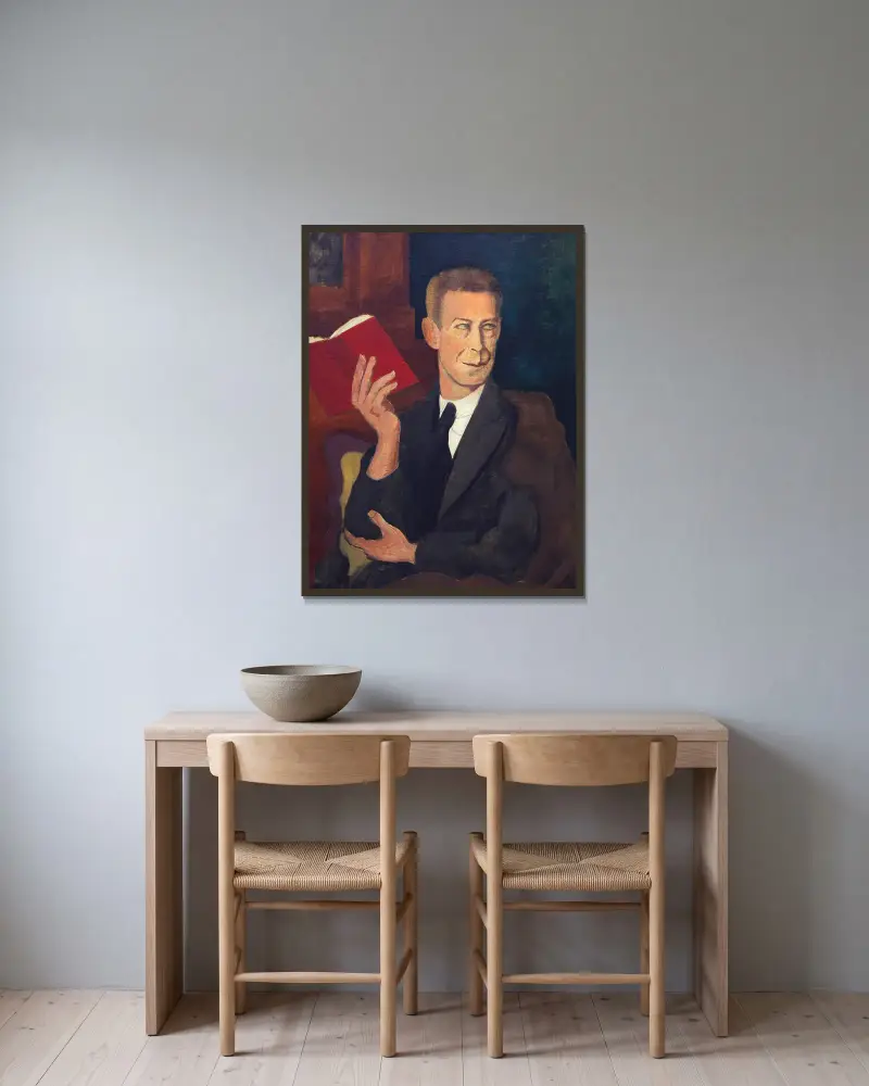 Portrait of Jean-Louis Gampert av Roger de La Fresnaye inramad på en vägg