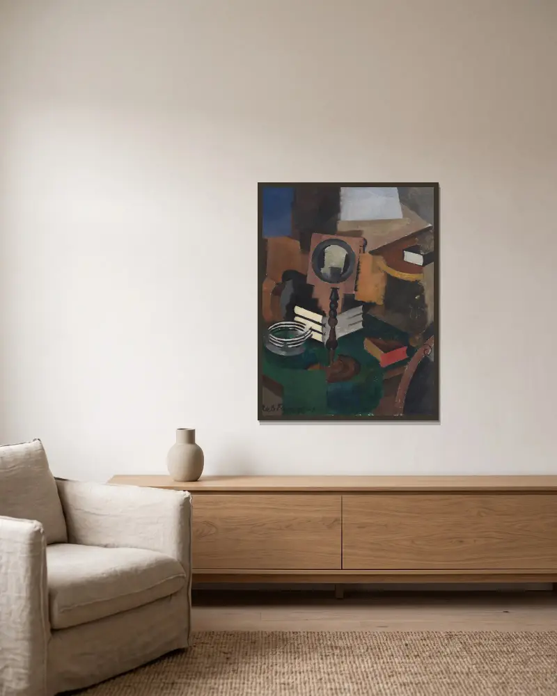 Still Life, 1913 av Roger de La Fresnaye inramad på en vägg