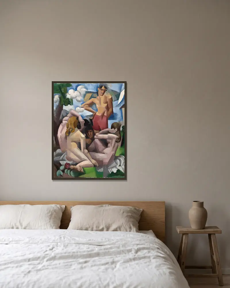 Die Badenden von Roger de La Fresnaye gerahmt an einer Wand