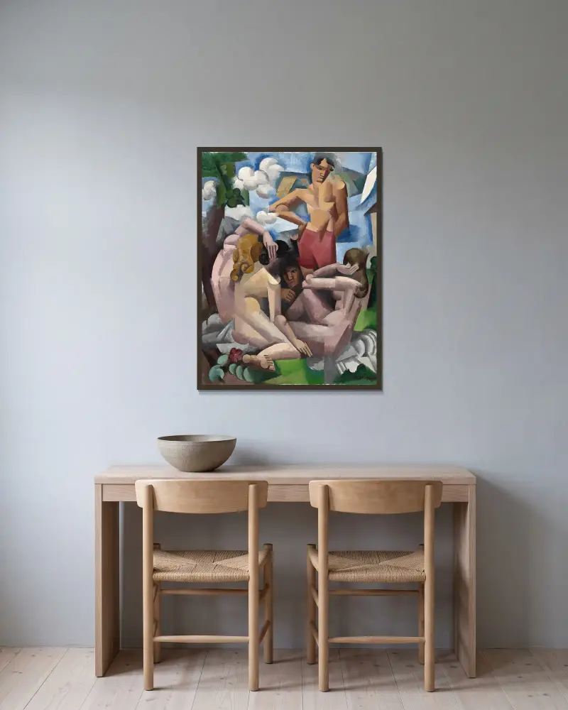 Die Badenden von Roger de La Fresnaye gerahmt an einer Wand