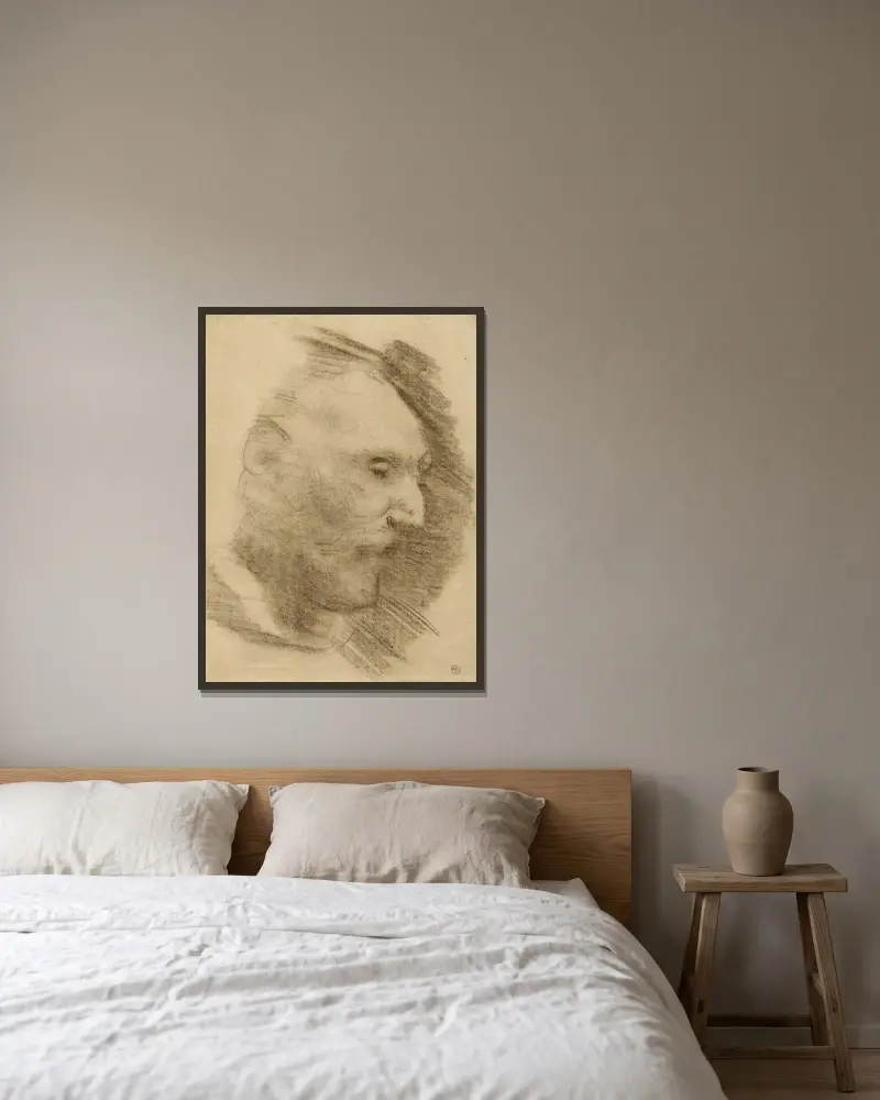 Profil d’homme von Narcisse-Virgile Diaz de La Peña gerahmt an einer Wand
