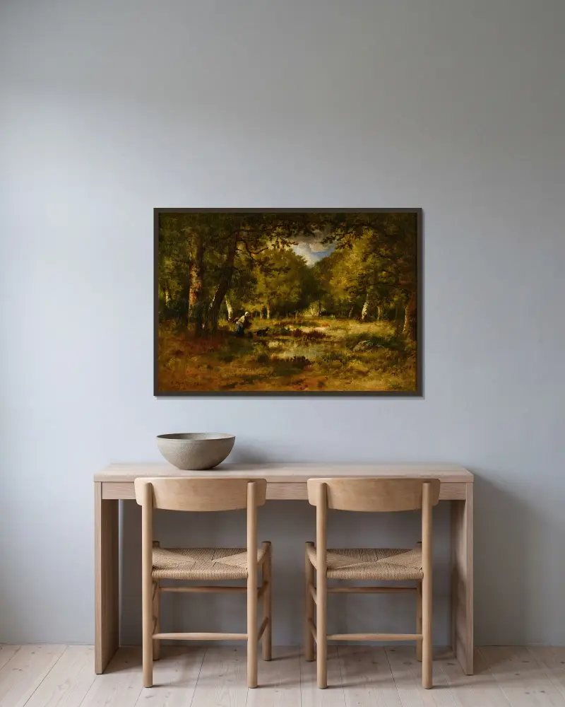 Les Sous-bois, č. 1, Narcisse-Virgile Diaz de La Peña v rámu na stěně