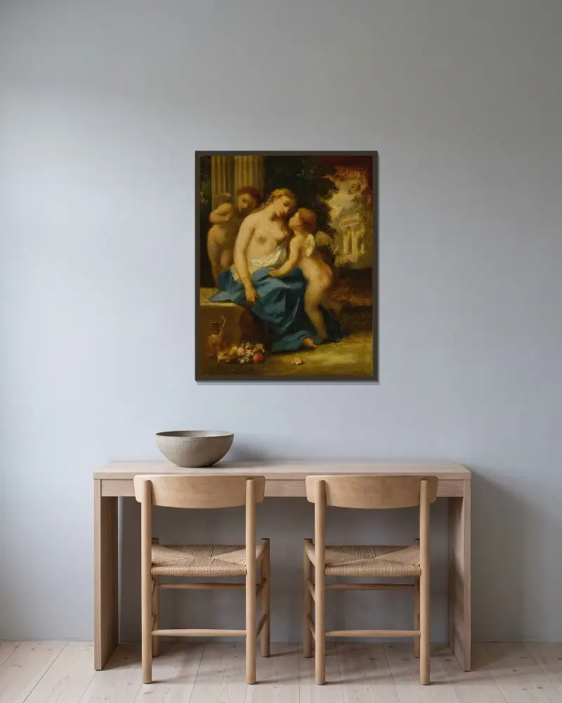 Venus and cupids von Narcisse-Virgile Diaz de La Peña gerahmt an einer Wand
