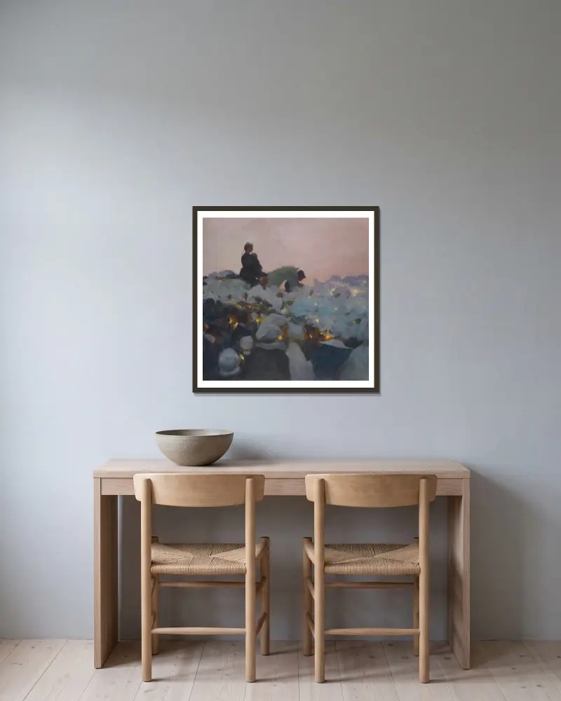 Odpuszczenie w Bretanii, Gaston La Touche w ramie na ścianie