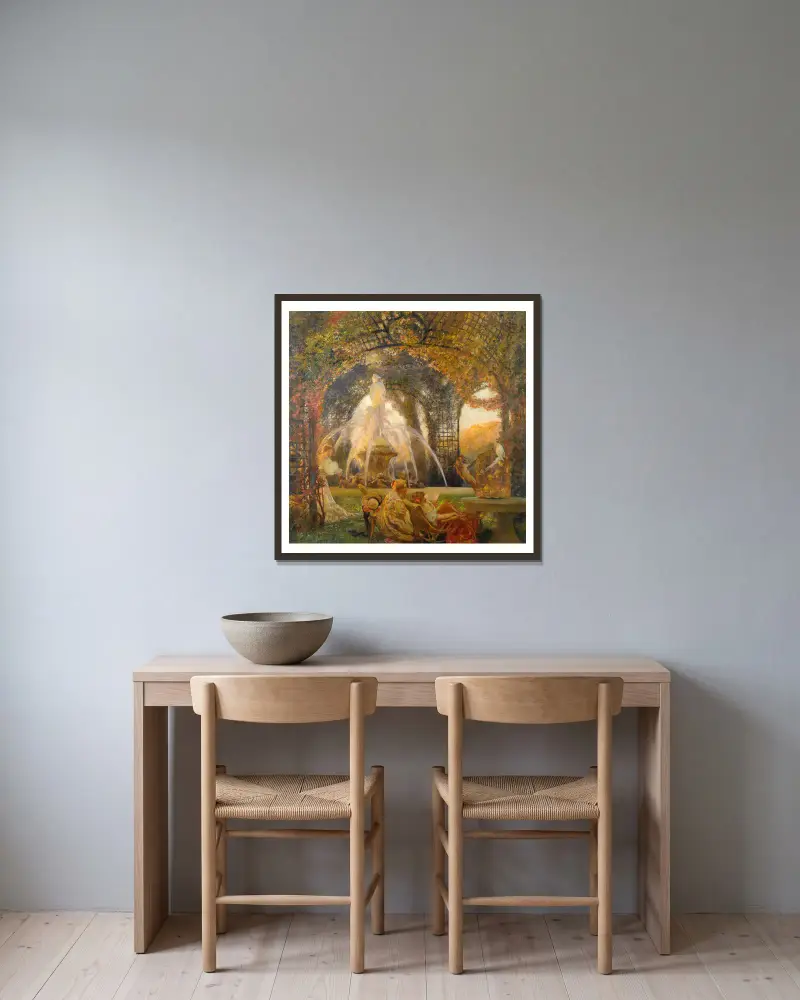Die Laube von Gaston La Touche gerahmt an einer Wand