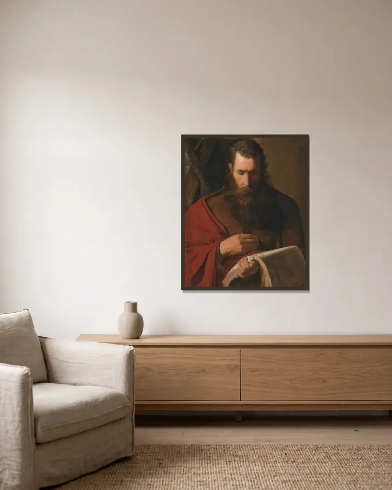 Der heilige Andreas von Georges de La Tour gerahmt an einer Wand