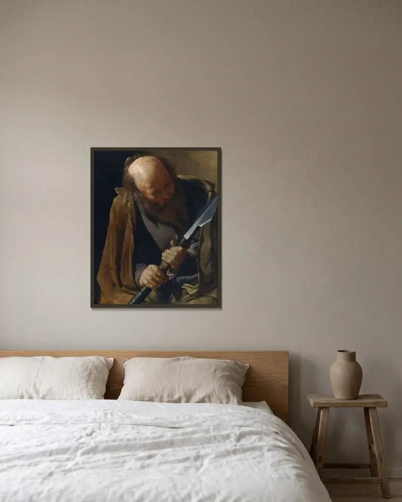 Den helige Tomas av Georges de La Tour inramad på en vägg