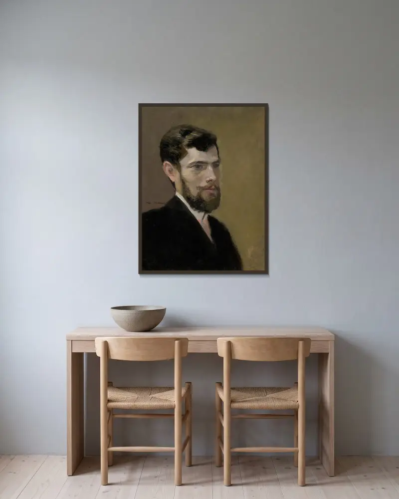 Study of a Bearded Man in a Black Suit av Ladislav Mednyánszky inramad på en vägg