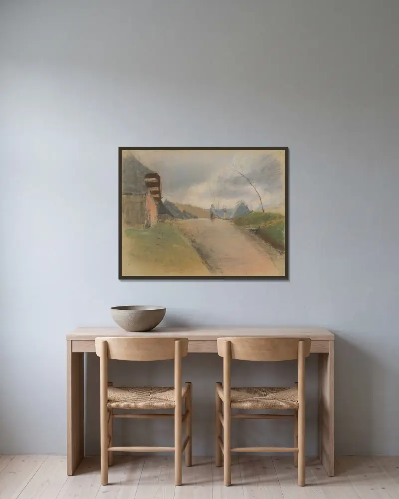 The road av Ladislav Mednyánszky inramad på en vägg