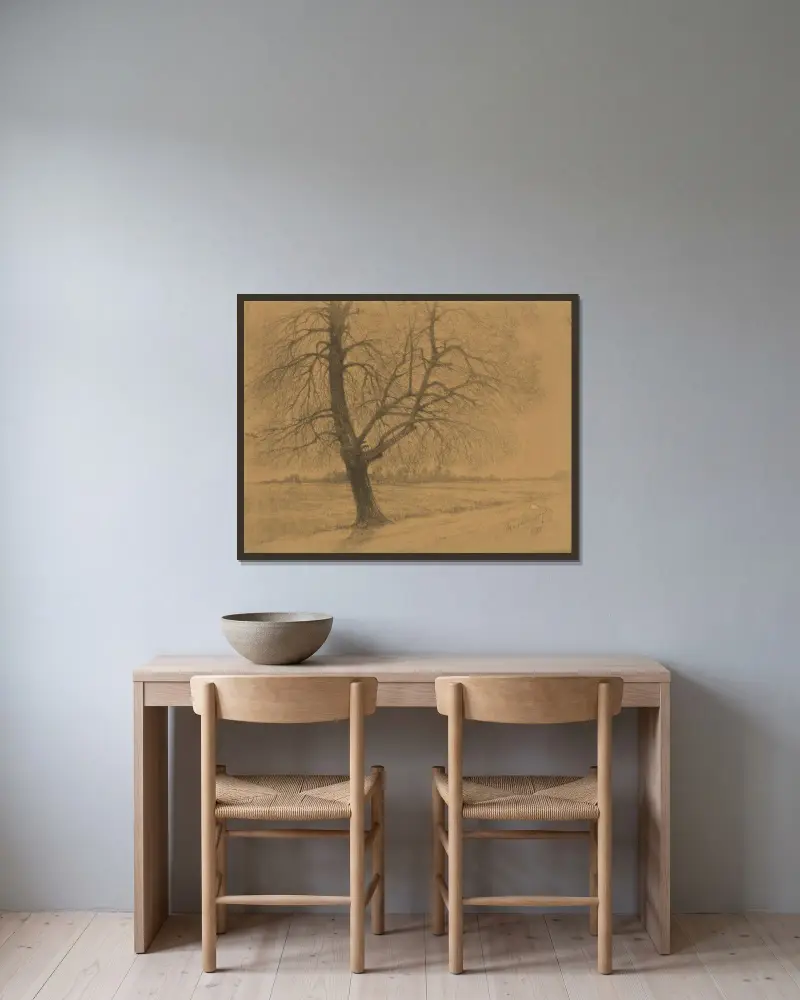 Tree av Ladislav Mednyánszky inramad på en vägg