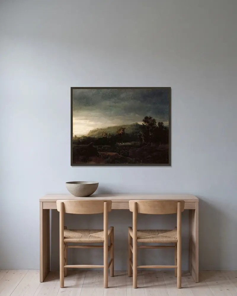 A Forest av Lars Hertervig inramad på en vägg