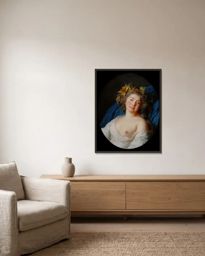 Bacchante av Elisabeth Louise Vigée Le Brun inramad på en vägg