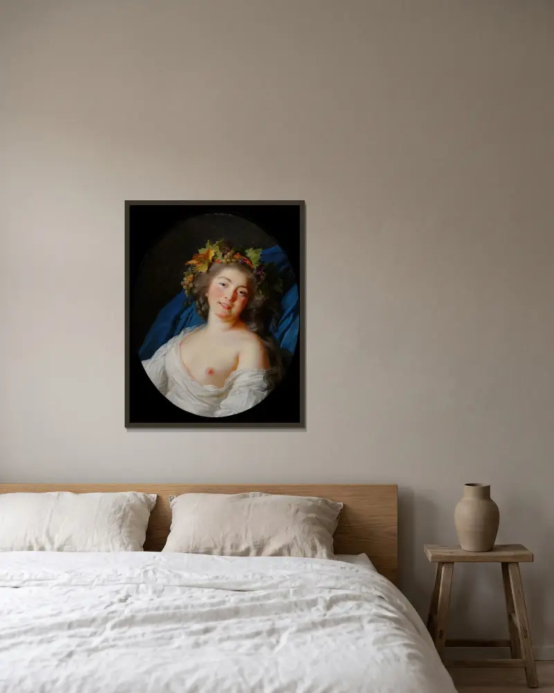 Bacchante av Elisabeth Louise Vigée Le Brun inramad på en vägg