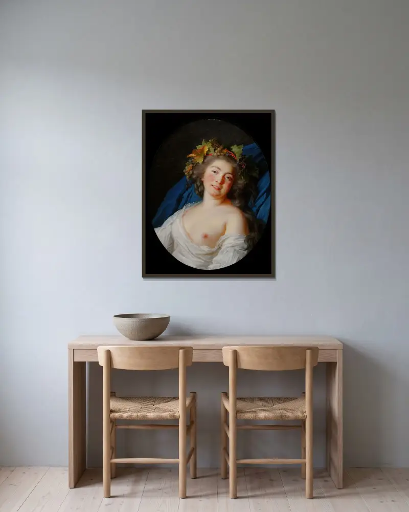Bacchante av Elisabeth Louise Vigée Le Brun inramad på en vägg
