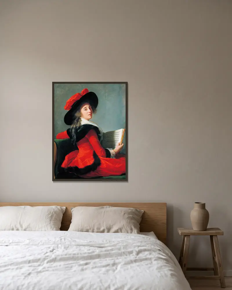 Baronne De Crussol av Elisabeth Louise Vigée Le Brun inramad på en vägg