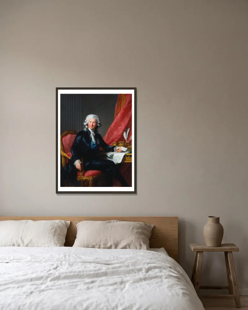 Charles-Alexandre de Calonne av Elisabeth Louise Vigée Le Brun inramad på en vägg