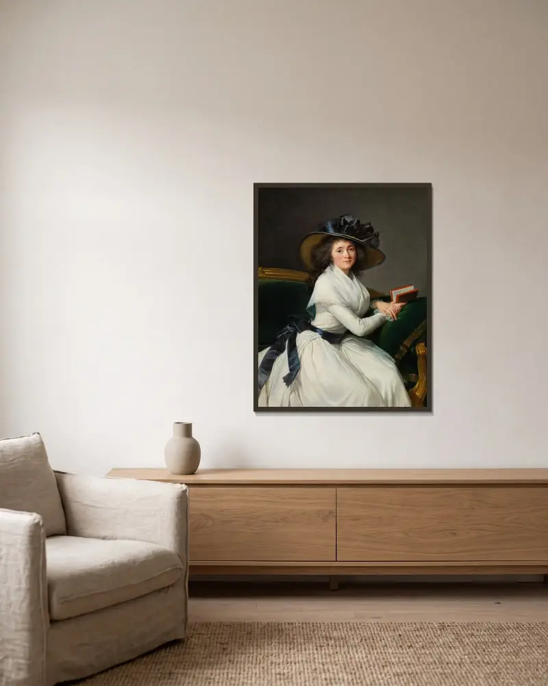 Comtesse de la Châtre (Marie Charlotte Louise Perrette Aglaé Bontemps) av Elisabeth Louise Vigée Le Brun inramad på en vägg