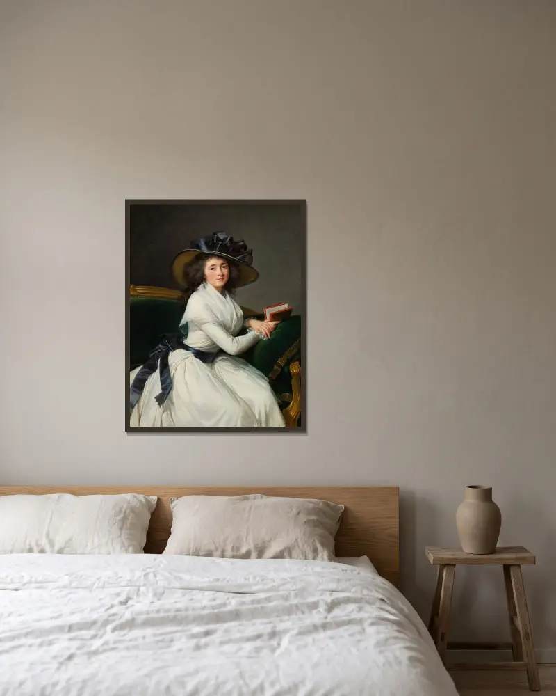 Comtesse de la Châtre (Marie Charlotte Louise Perrette Aglaé Bontemps) av Elisabeth Louise Vigée Le Brun inramad på en vägg