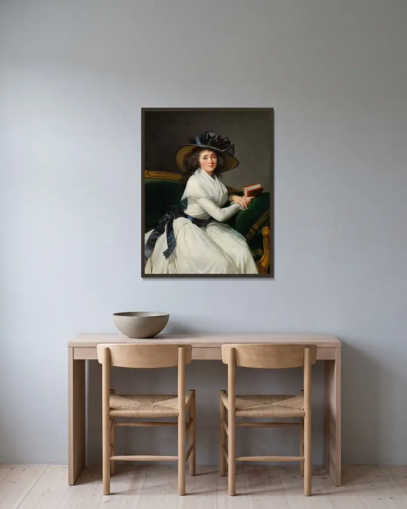 Comtesse de la Châtre (Marie Charlotte Louise Perrette Aglaé Bontemps) av Elisabeth Louise Vigée Le Brun inramad på en vägg