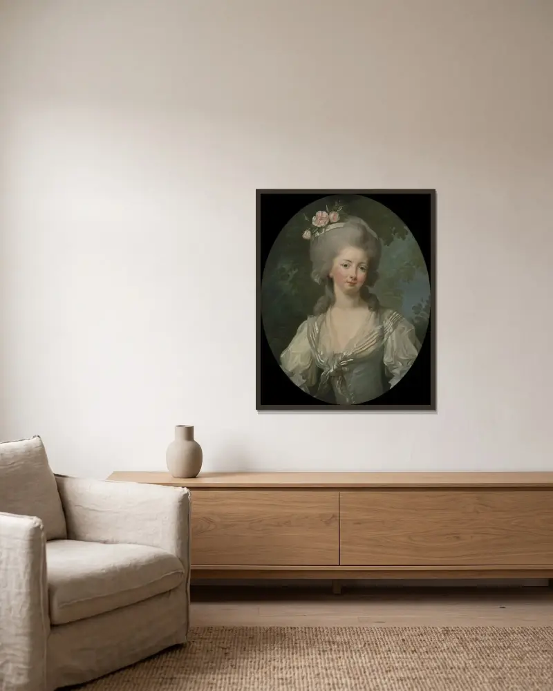 Ernestine-Frédérique, Princesse de Croy av Elisabeth Louise Vigée Le Brun inramad på en vägg