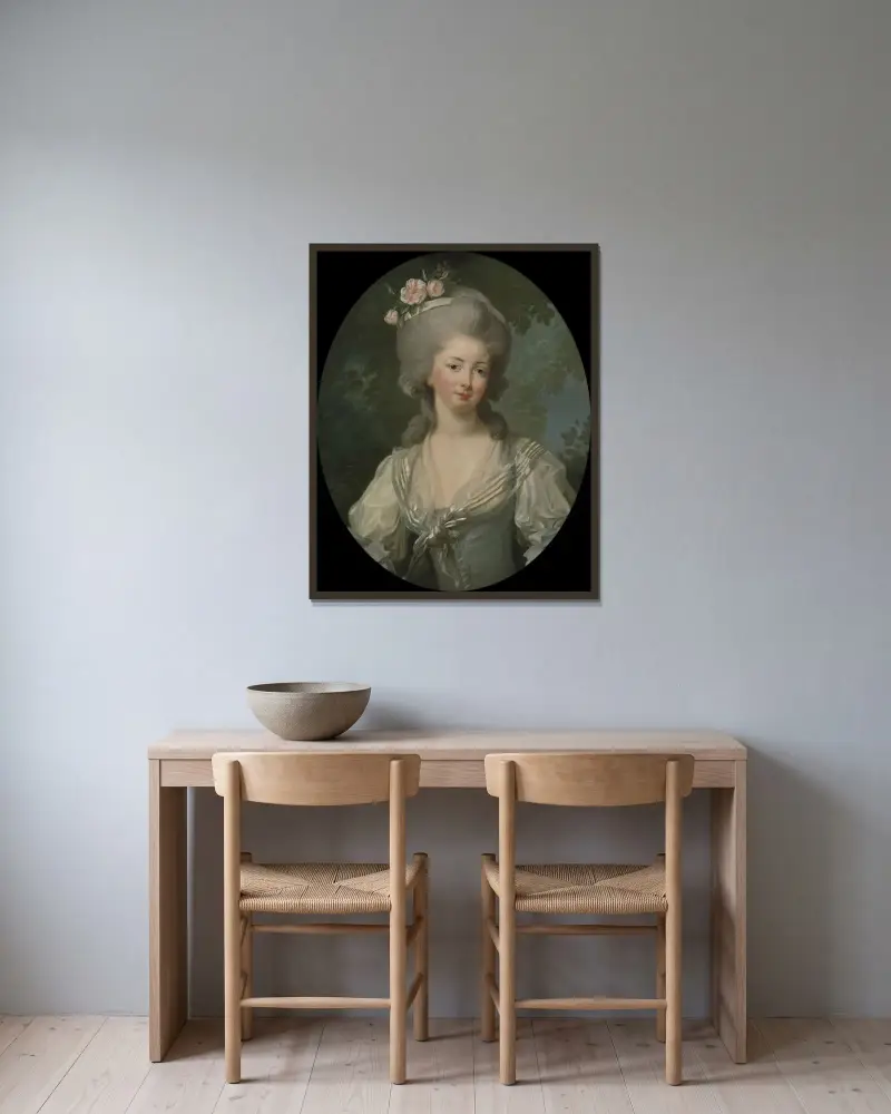 Ernestine-Frédérique, Princesse de Croy av Elisabeth Louise Vigée Le Brun inramad på en vägg