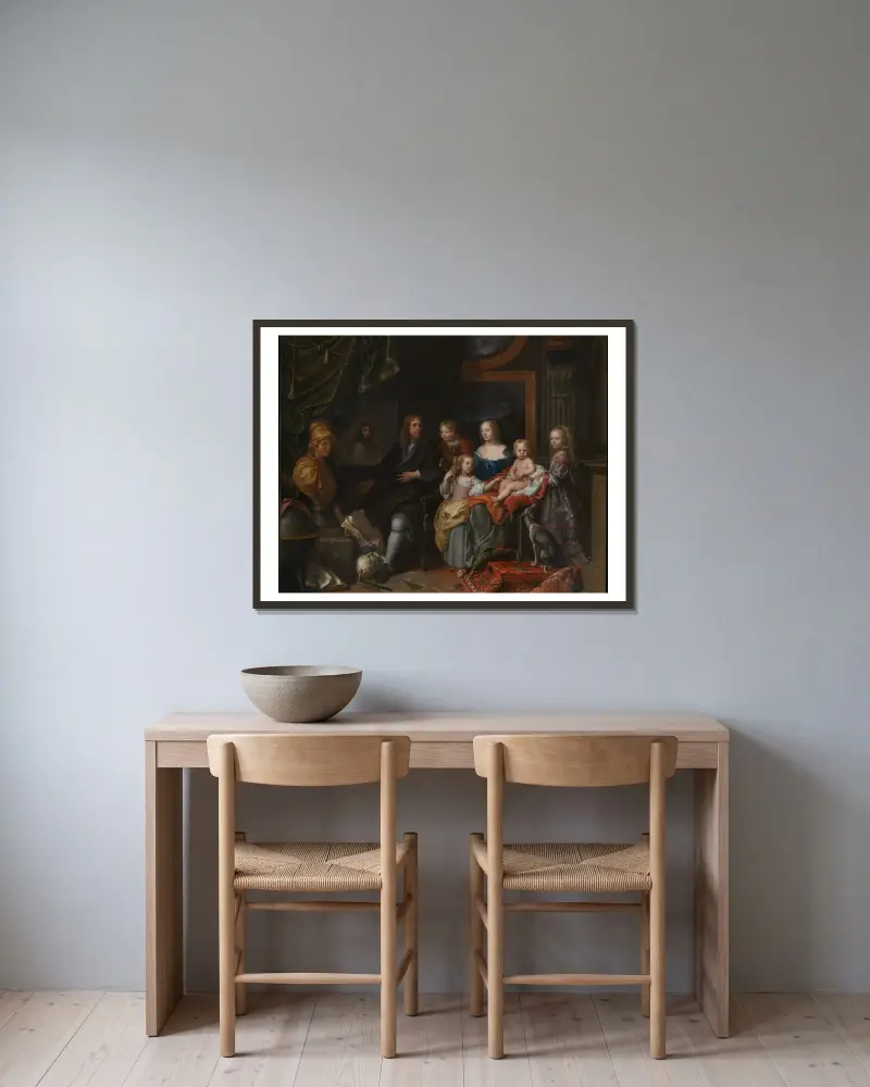 Everhard Jabach (1618–1695) and His Family av Charles Le Brun inramad på en vägg