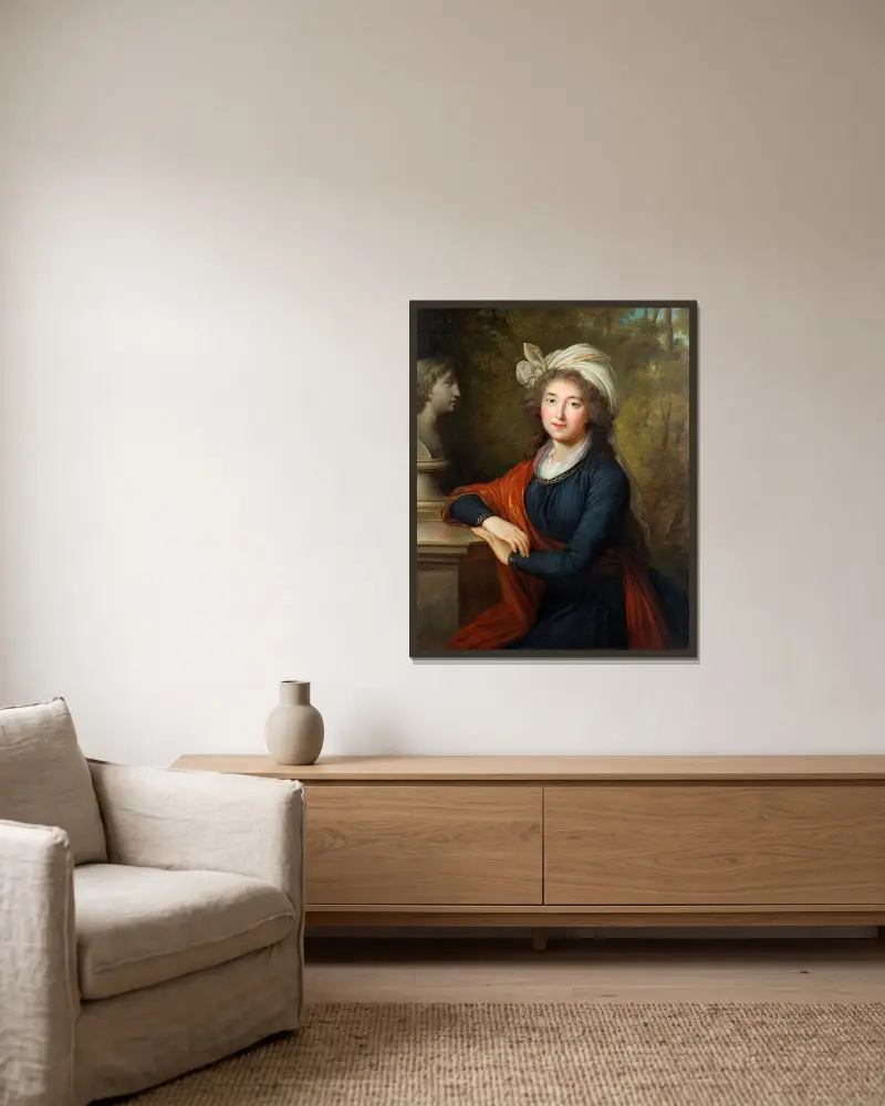 Izabela Lubomirska av Elisabeth Louise Vigée Le Brun inramad på en vägg