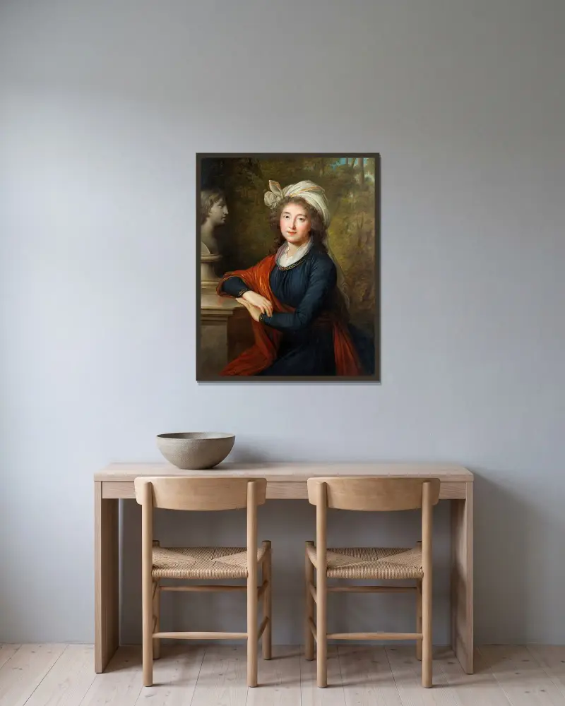 Izabela Lubomirska av Elisabeth Louise Vigée Le Brun inramad på en vägg
