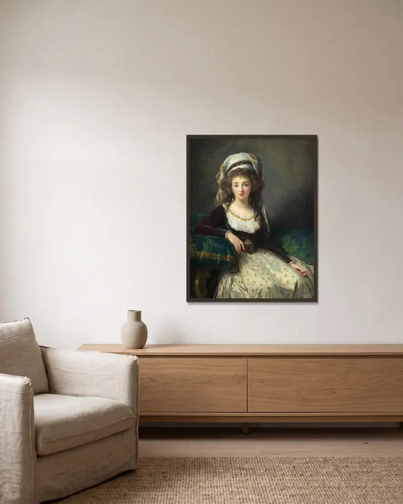 Madame d’Aguesseau de Fresnes av Elisabeth Louise Vigée Le Brun inramad på en vägg