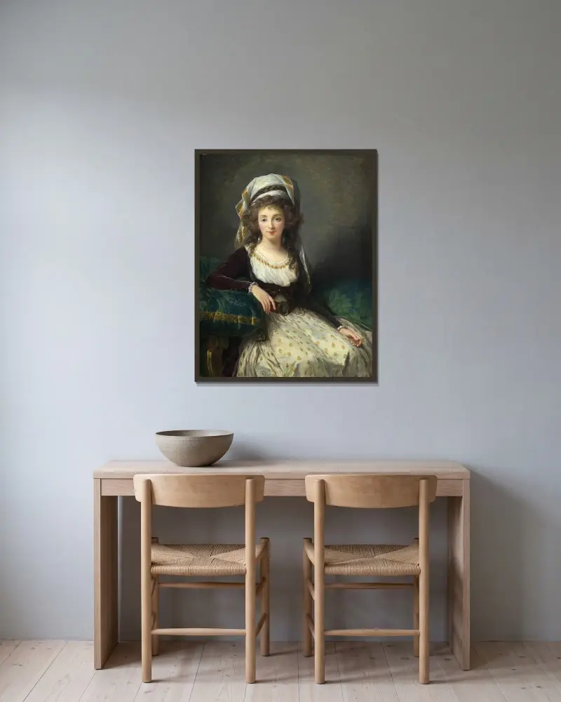 Madame d’Aguesseau de Fresnes av Elisabeth Louise Vigée Le Brun inramad på en vägg