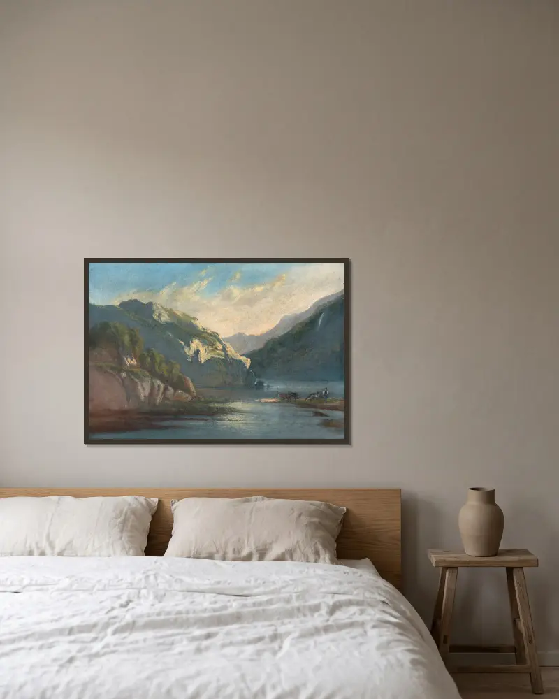 Berglandschaft von Elisabeth Louise Vigée Le Brun gerahmt an einer Wand
